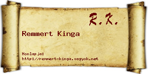 Remmert Kinga névjegykártya